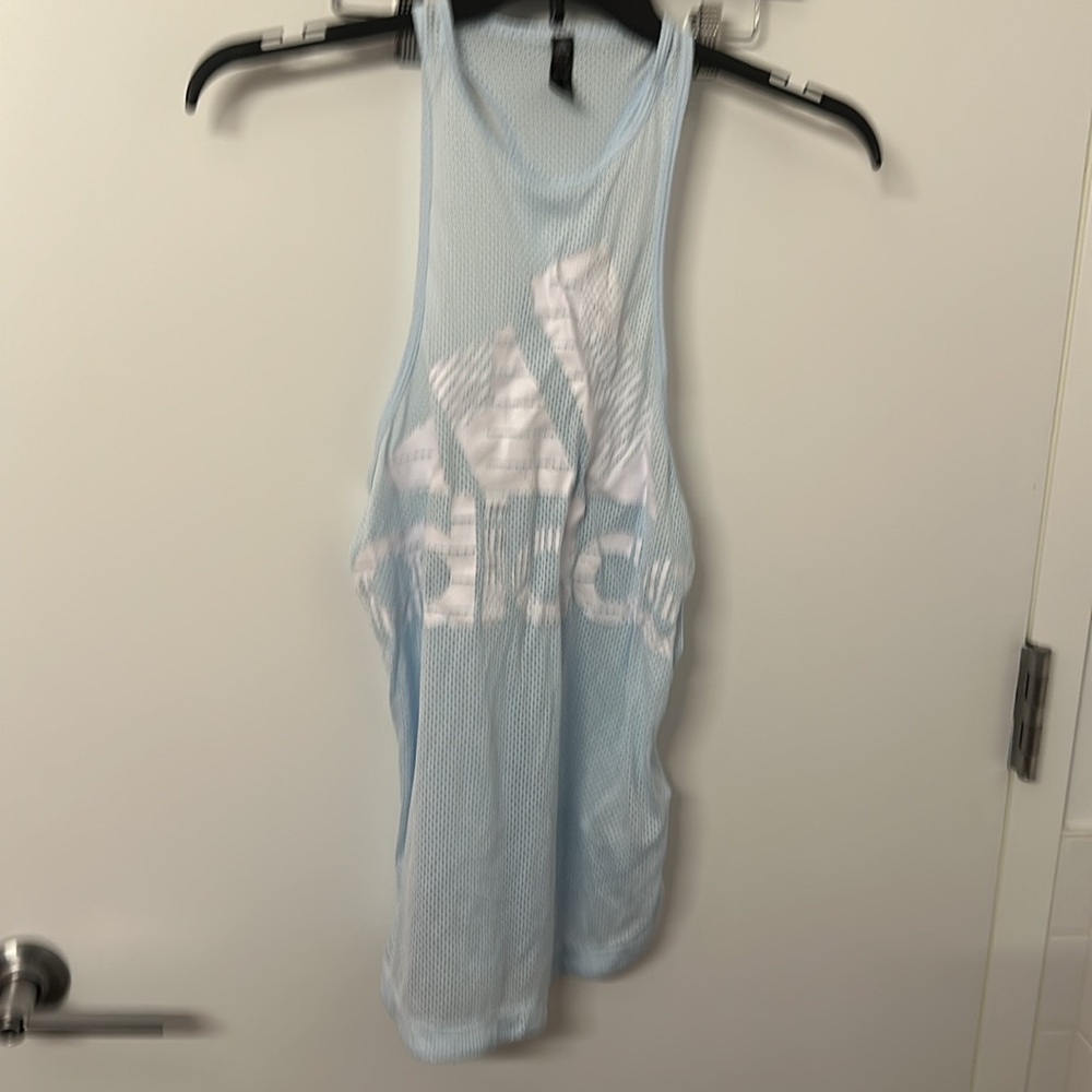 $17 WITH FREE SHIPPING!! Adidas mesh workout tank top sky blue Size small
